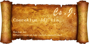 Csereklye Júlia névjegykártya